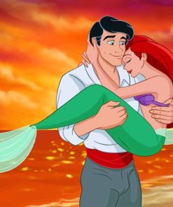 Mermaid Ariel And Eric paint by numbers