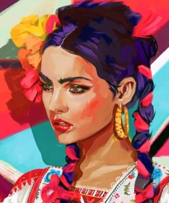 Mexican Girl Art paint by numbers