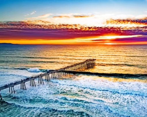Ocean Waves Over Sunset paint by numbers