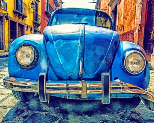 Old Blue Car paint by numbers