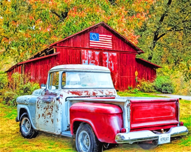 Old Pickup Truck paint by numbers