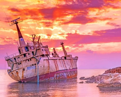 Old Rusty Cruise Ship paint by numbers