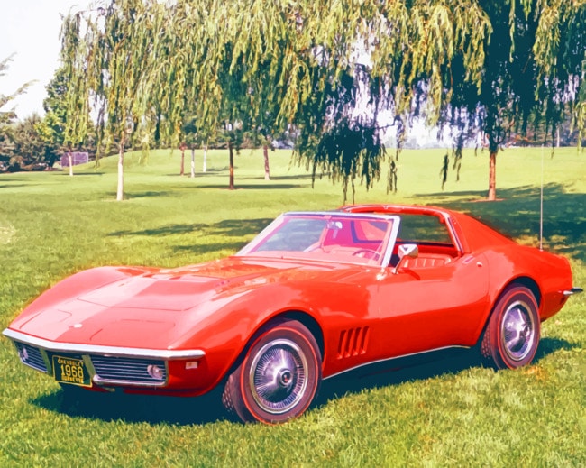 Old Chevrolet Corvette paint by numbers