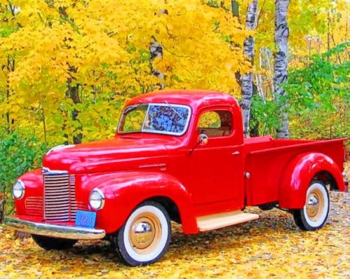 Old Red Pickup paint by numbers