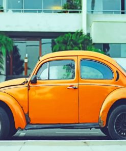 Orange VW Beetle Paint by numbers