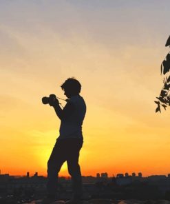 Photographer Silhouette paint by numbers