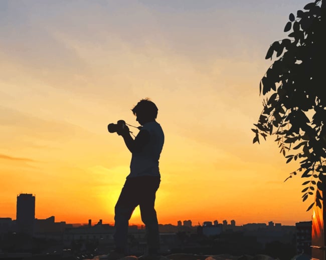 Photographer Silhouette paint by numbers