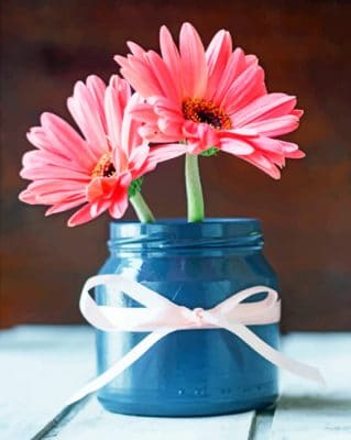 Pink Chrysanthemum paint by numbers