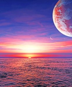 Planet Ocean Sunset paint by numbers