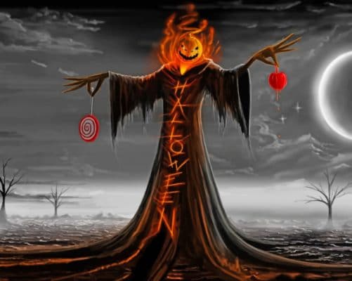 Pumpkin Man paint By Numbers