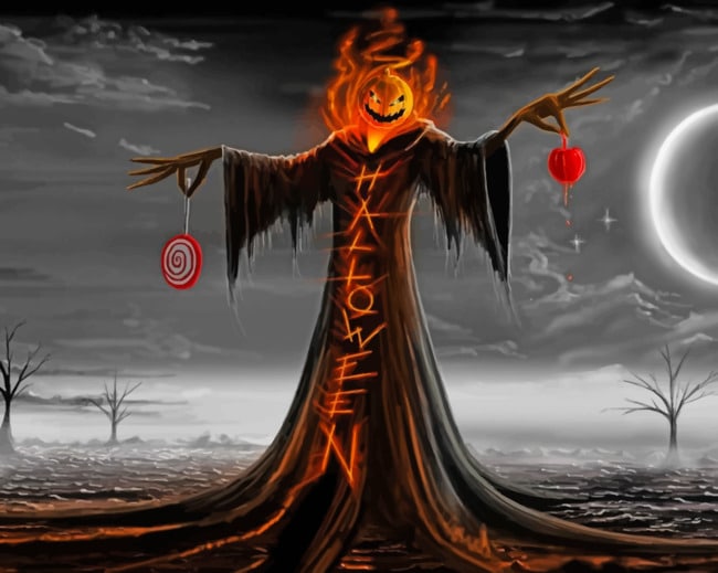 Pumpkin Man paint By Numbers