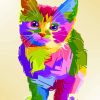 Rainbow Pop Art Cat paint by numbers