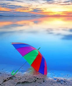 Rainbow Umbrella paint by numbers