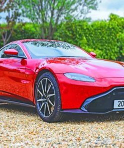 Red Aston Martin paint by numbers