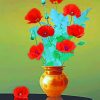 Red Poppies Vase paint by numbers