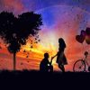 Romantic Couple Silhouette paint by numbers