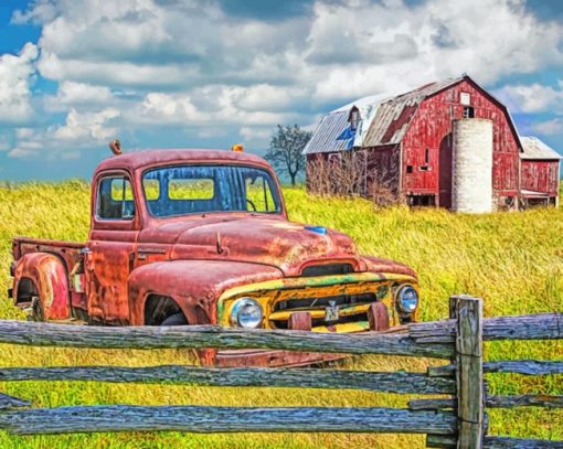 Rusty Pickup Truck paint by numbers