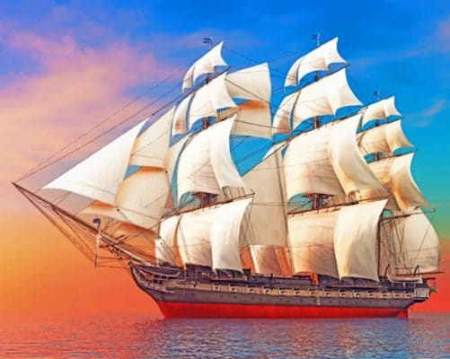 Sailboat Ship paint by numbers