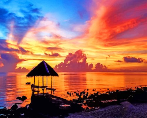 Seascape Sunset paint by numbers