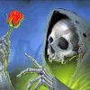 Skull Holding Rose paint by numbers