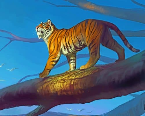 Tiger On Branch Paint by numbers