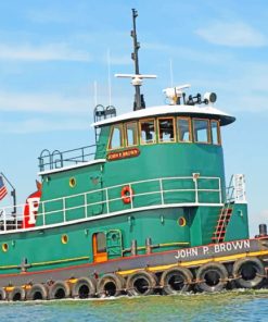 Tugboat In Ocean paint by numbers