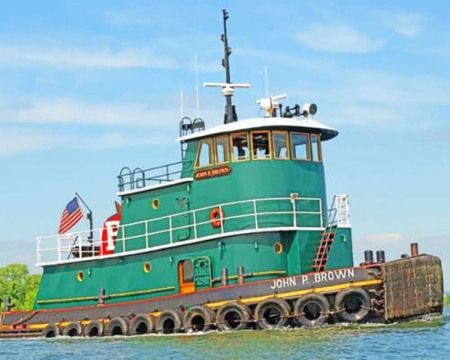 Tugboat In Ocean paint by numbers