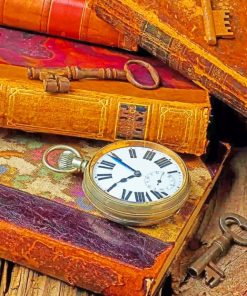 Vintage Clock Wit Books paint by numbers