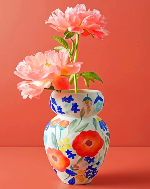 Vintage Glass Vase paint by numbers
