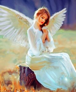 White Angel Girl paint by numbers