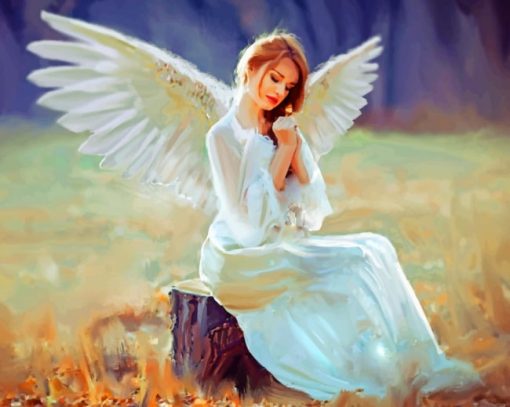 White Angel Girl paint by numbers