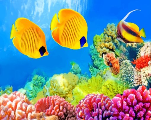 Yellow Fishes Under Sea paint by numbers