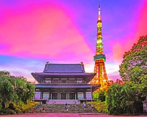 Zojoji Temple paint By Numbers