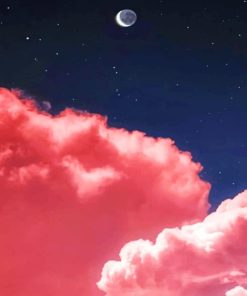 aesthetic Pink Clouds paint by numbers