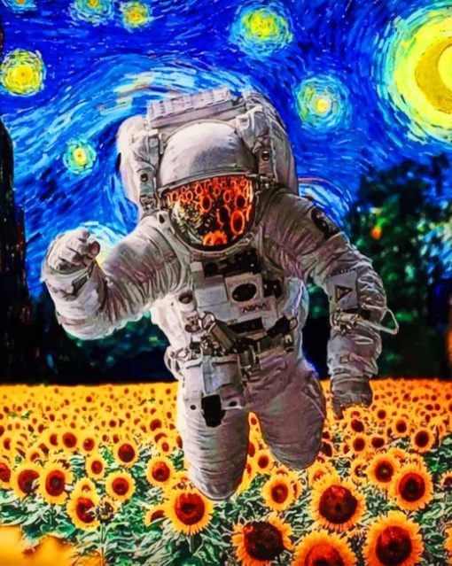 Astronaut In Starry Night Paint By Numbers