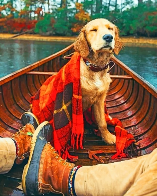 Autumn Aesthetic Dog paint By Numbers