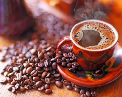 Beans Bubbles Coffee Cup paint by numbers