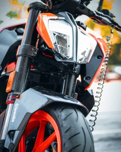 Black And Orange Motorcycle paint By Numbers