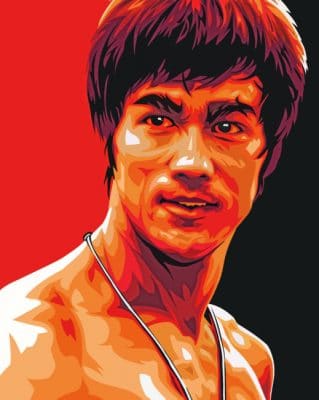 Bruce Lee Vector Art paint by numbers