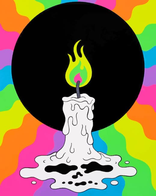 White Candle paint By Numbers