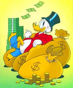 Cartoon Duck With Money paint by numbers