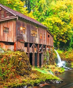 Cedar Creek Grist Mill paint by numbers