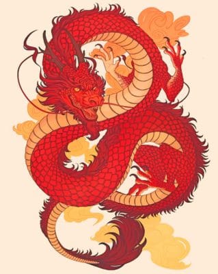 Chinese Dragon paint by numbers