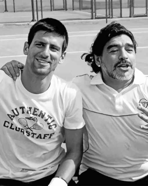 Maradona And Novak Djokovic paint By Numbers