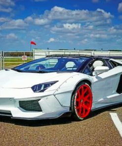 White Lamborghini Paint By Numbers