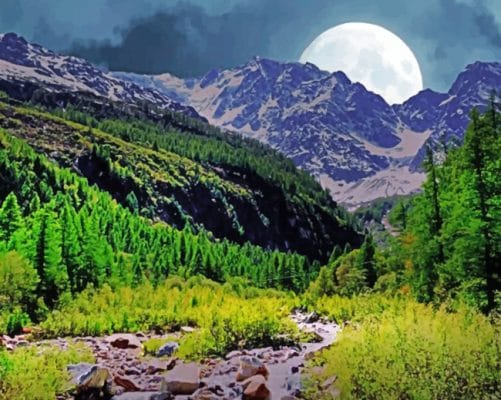 Glacier National Park At Night paint by numbers