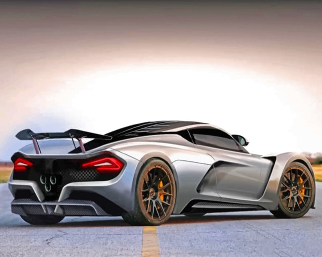 Gray Hennessy Venom F5 paint by numbers