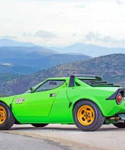 Green Lancia Stratos paint by numbers