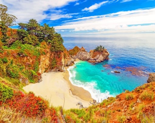 Julia Pfeiffer Burns State Park paint by numbers