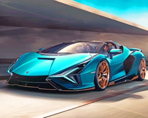 lamborghini sian roadster paint by number